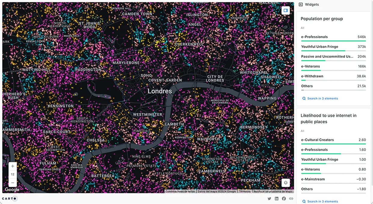 Service Availability & QoS Monitoring visual on carto