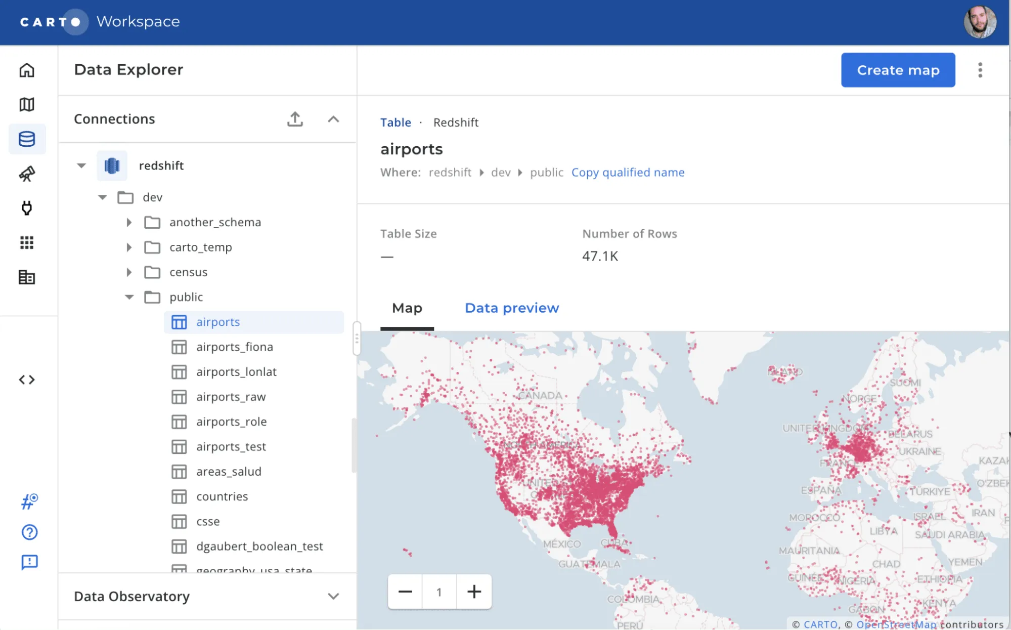 Screenshot of Data Explorer