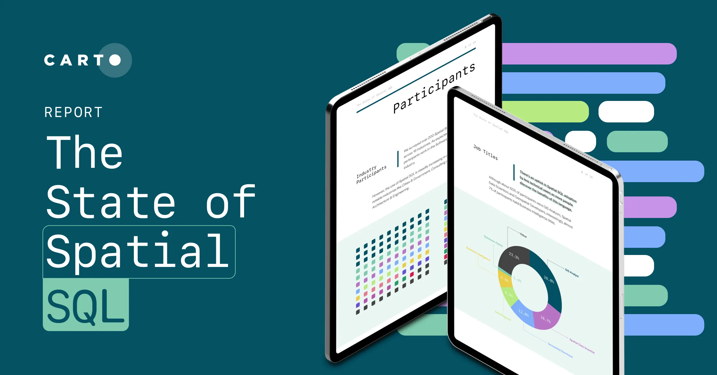 image encouraging readers to download the state of spatial sql report by CARTO