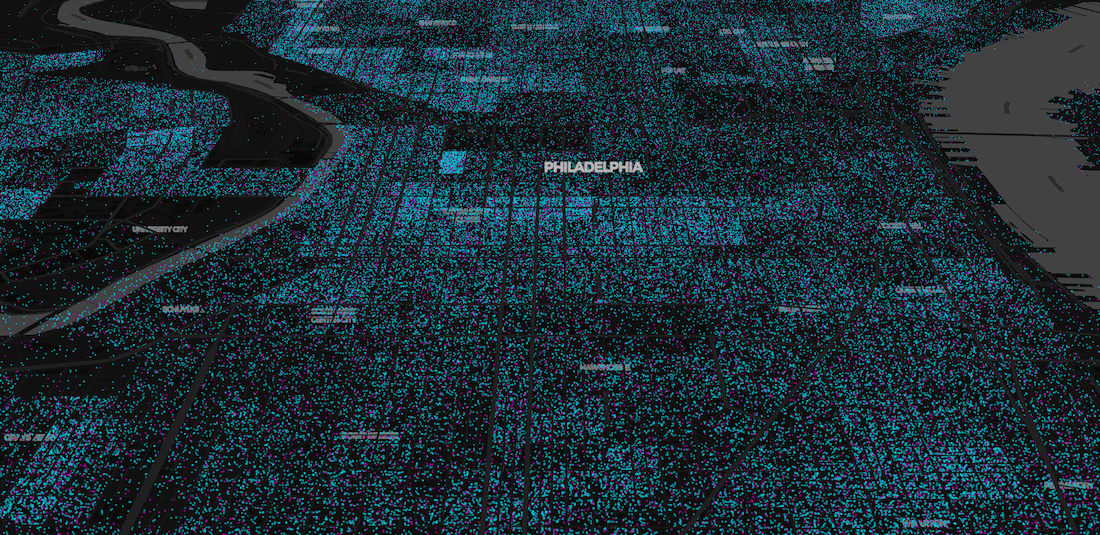 Screenshot of view of Philadelphia now