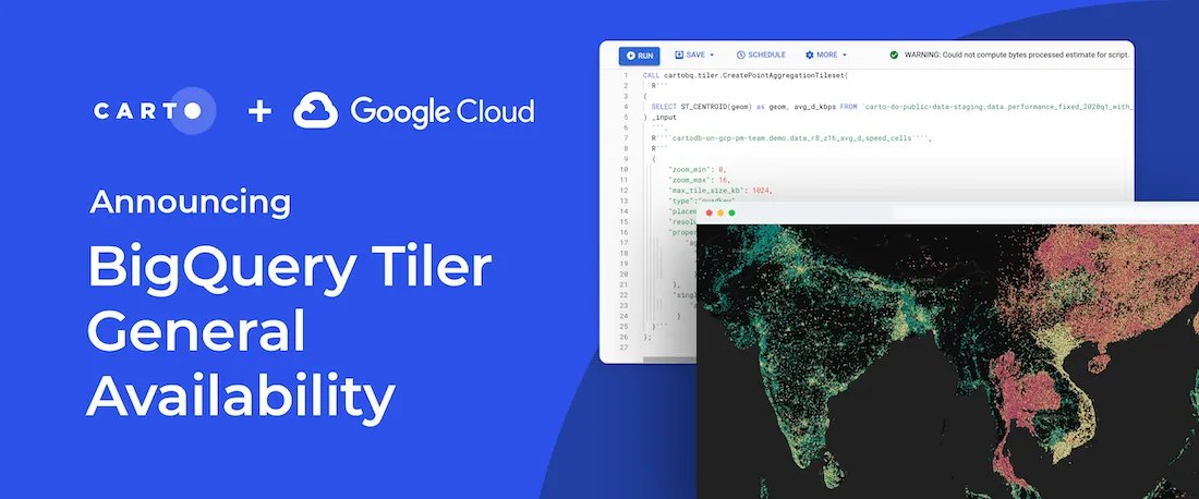 Announcing CARTO BigQuery Tiler General Availability