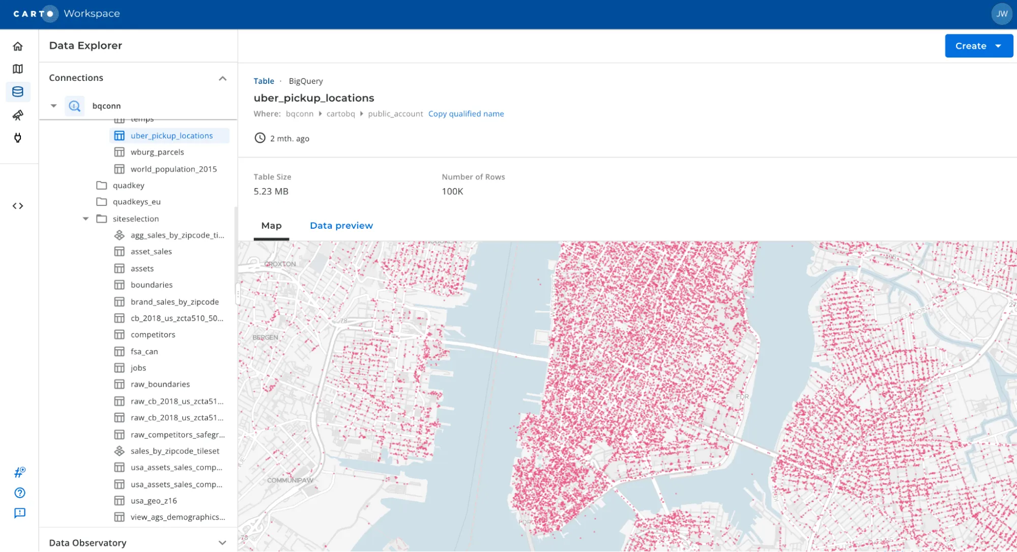 Screenshot of Data Explorer
