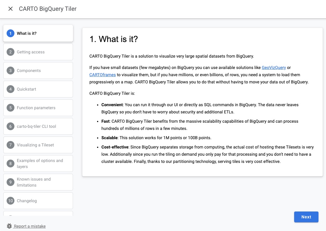 Screenshot of documentation available on Google Codelabs