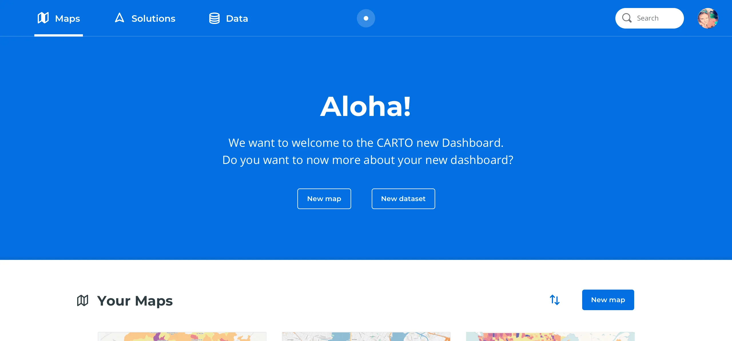 Introducing the new CARTO dashboard 🎉