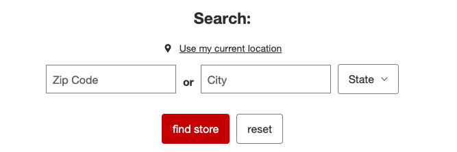 'Find A Store' on Target.com