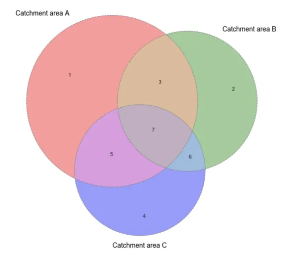 Venn Diagram of Catchment Intersection