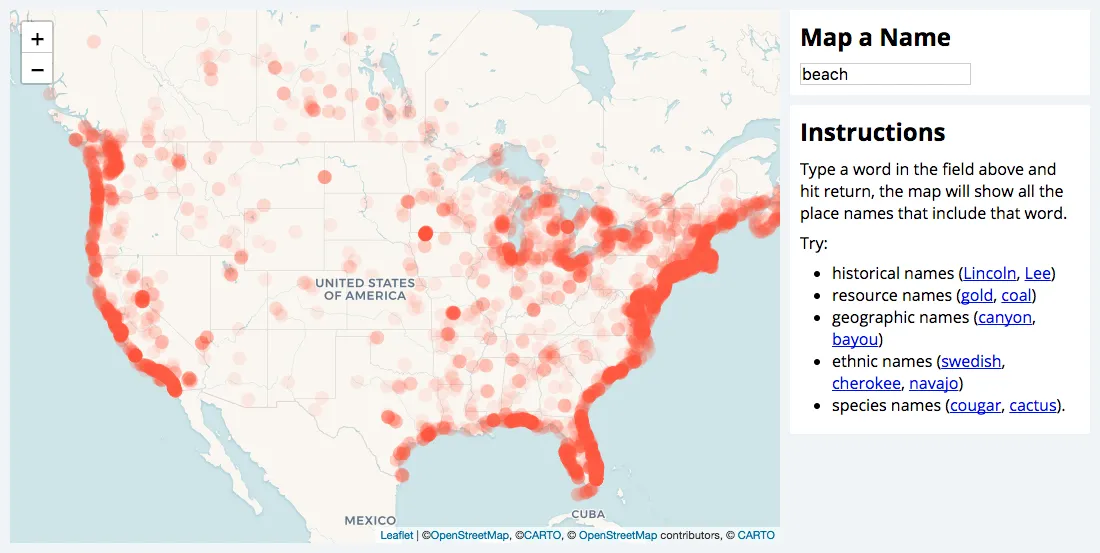 Place Name Density Map