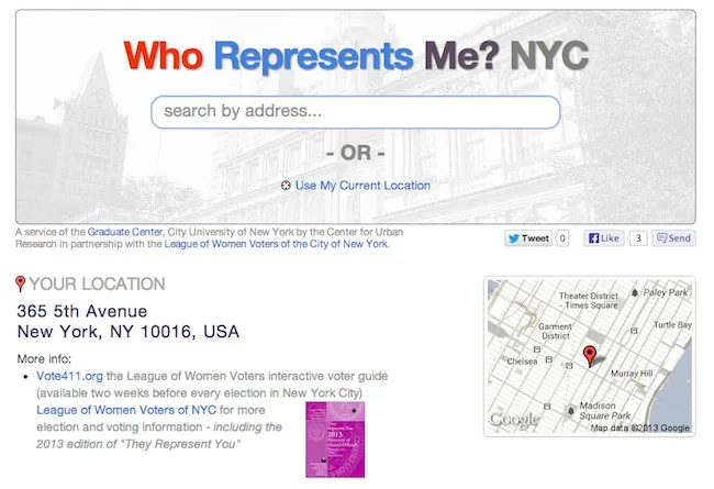 NYC who represents me website