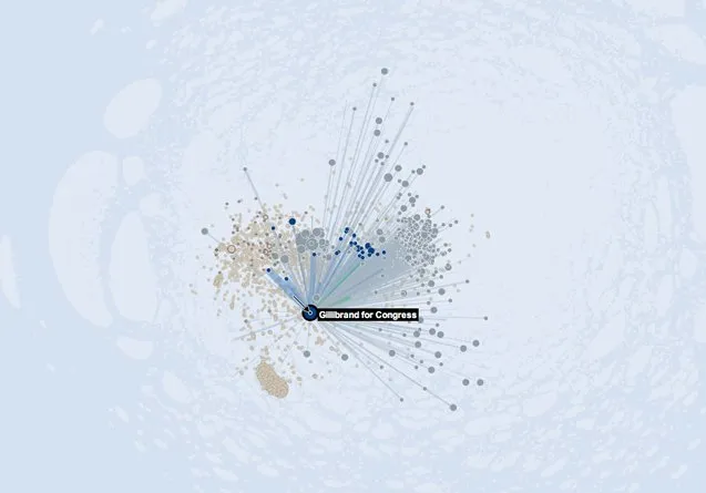 map of donors to Gillibrand for Congress