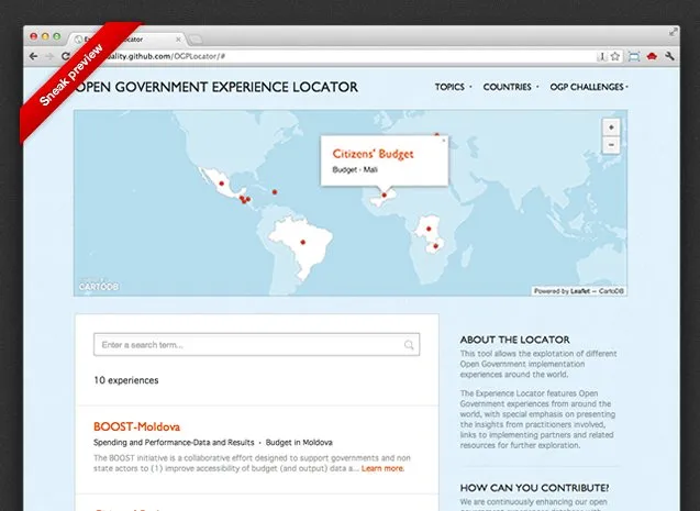 open government homepage screenshot