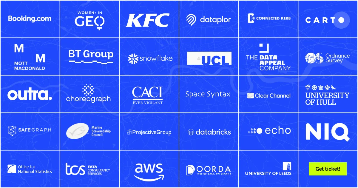 A collection of logos representing speakers at SDSC 2023