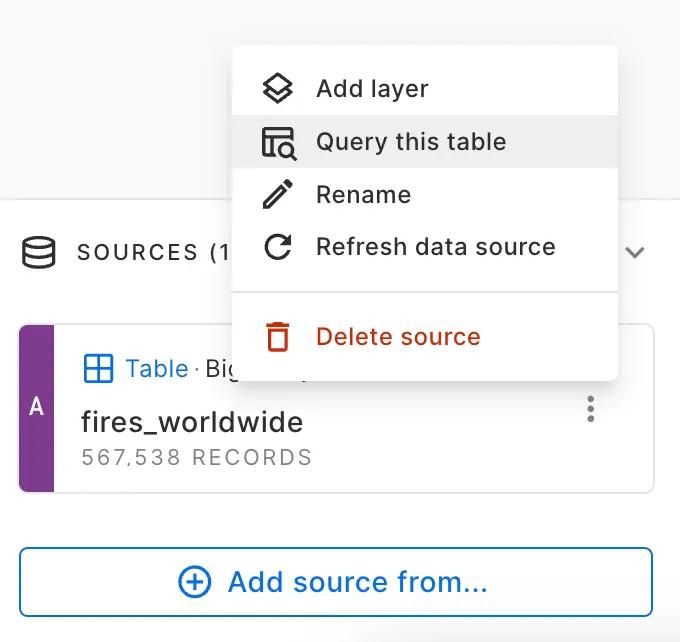 A screenshot of CARTO Builder showing how to query a layer