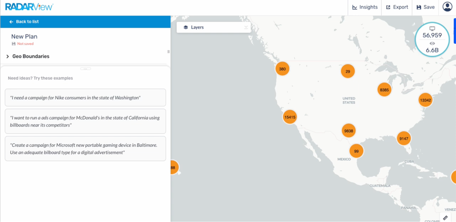 A screenshot of a CARTO map app with orange points on it
