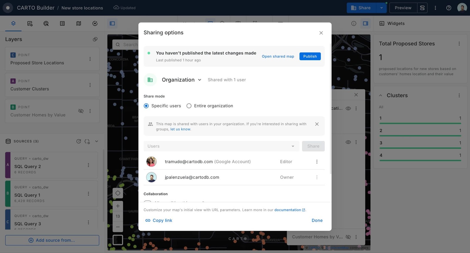 A screenshot of CARTO Builder