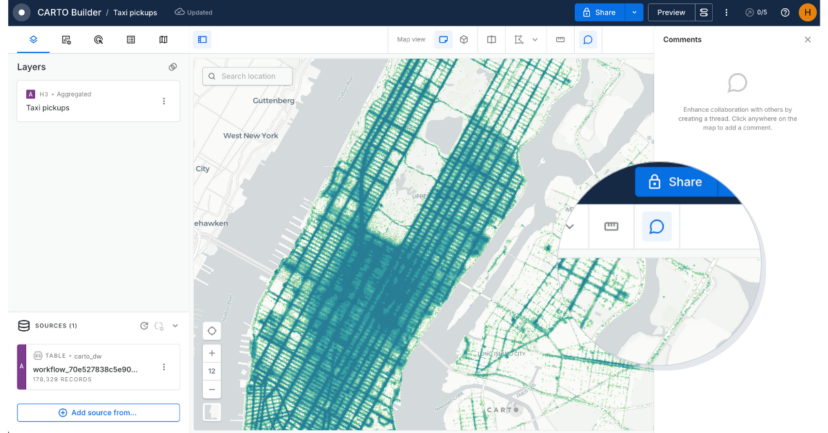 A screenshot of CARTO Builder