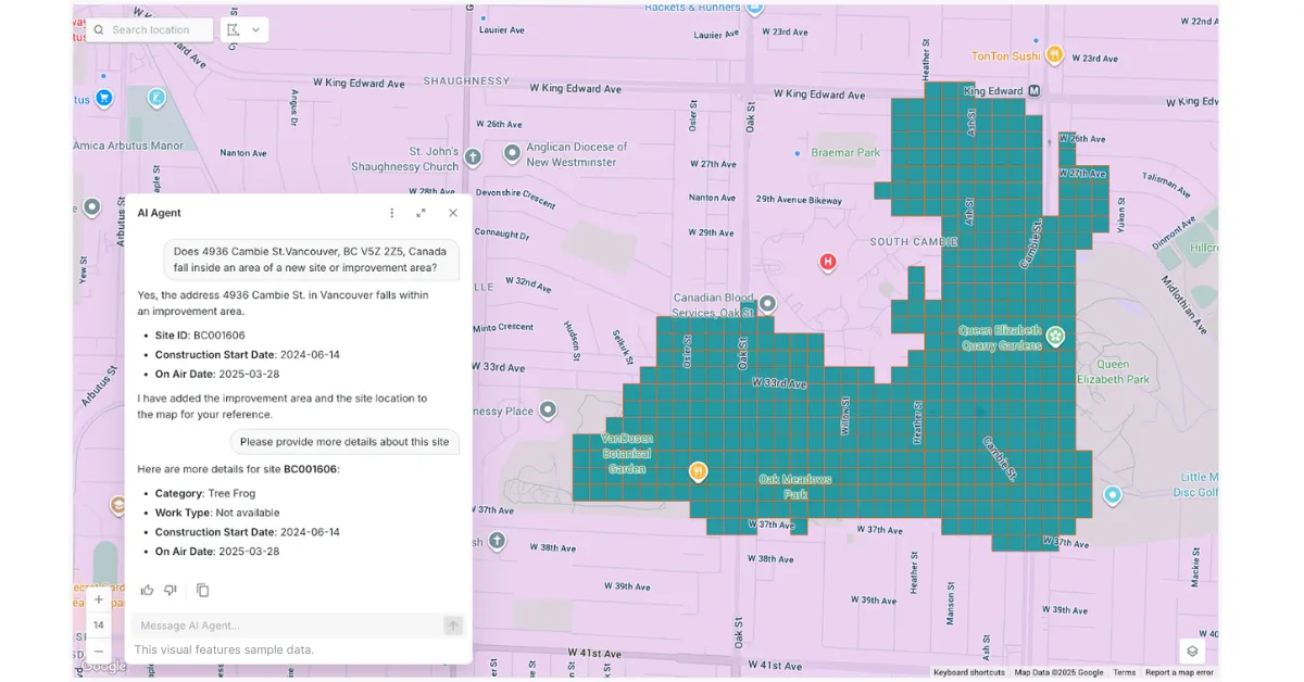 A screenshot of CARTO AI Agents