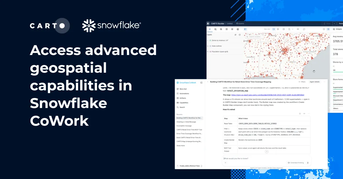 Access advanced geospatial capabilities in Snowflake CoWork
