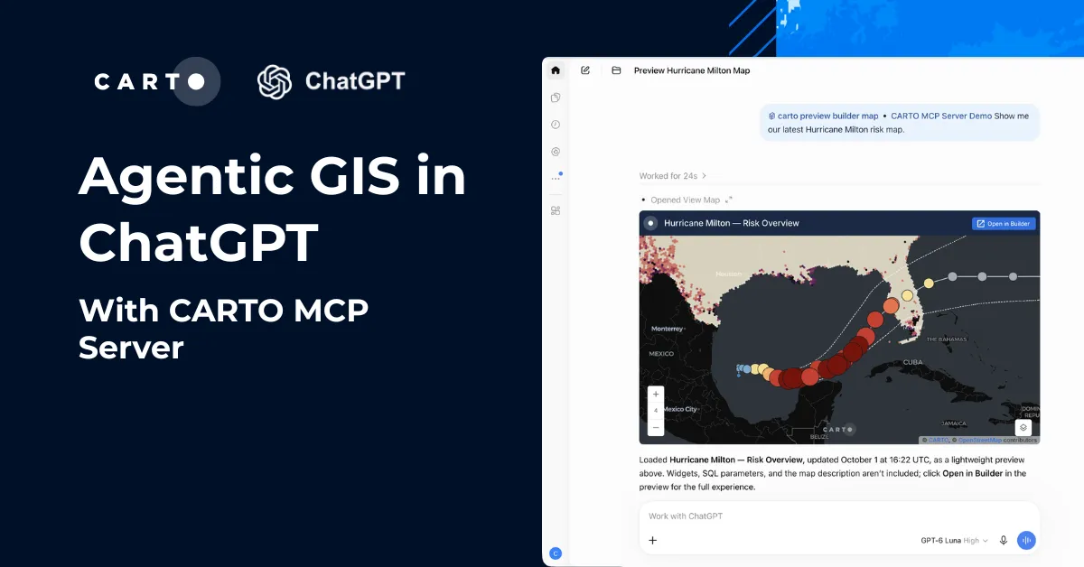 Agentic GIS in ChatGPT with CARTO MCP Server