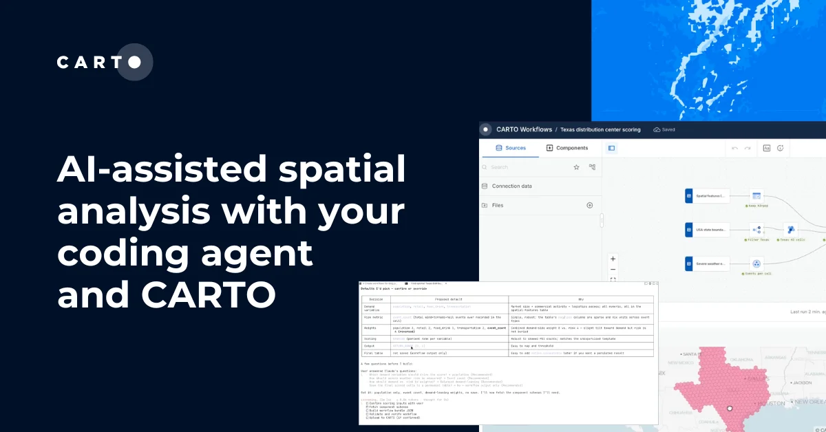 AI-assisted spatial analysis with your coding agent and CARTO
