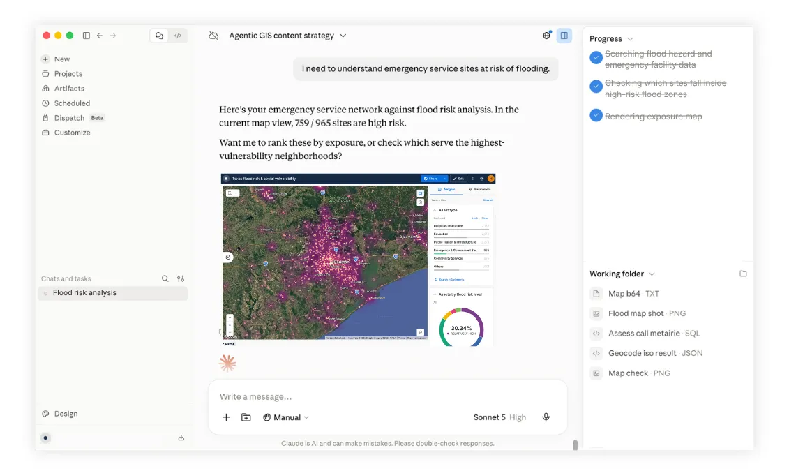 Analyzing emergency services resilience with CARTO in Claude