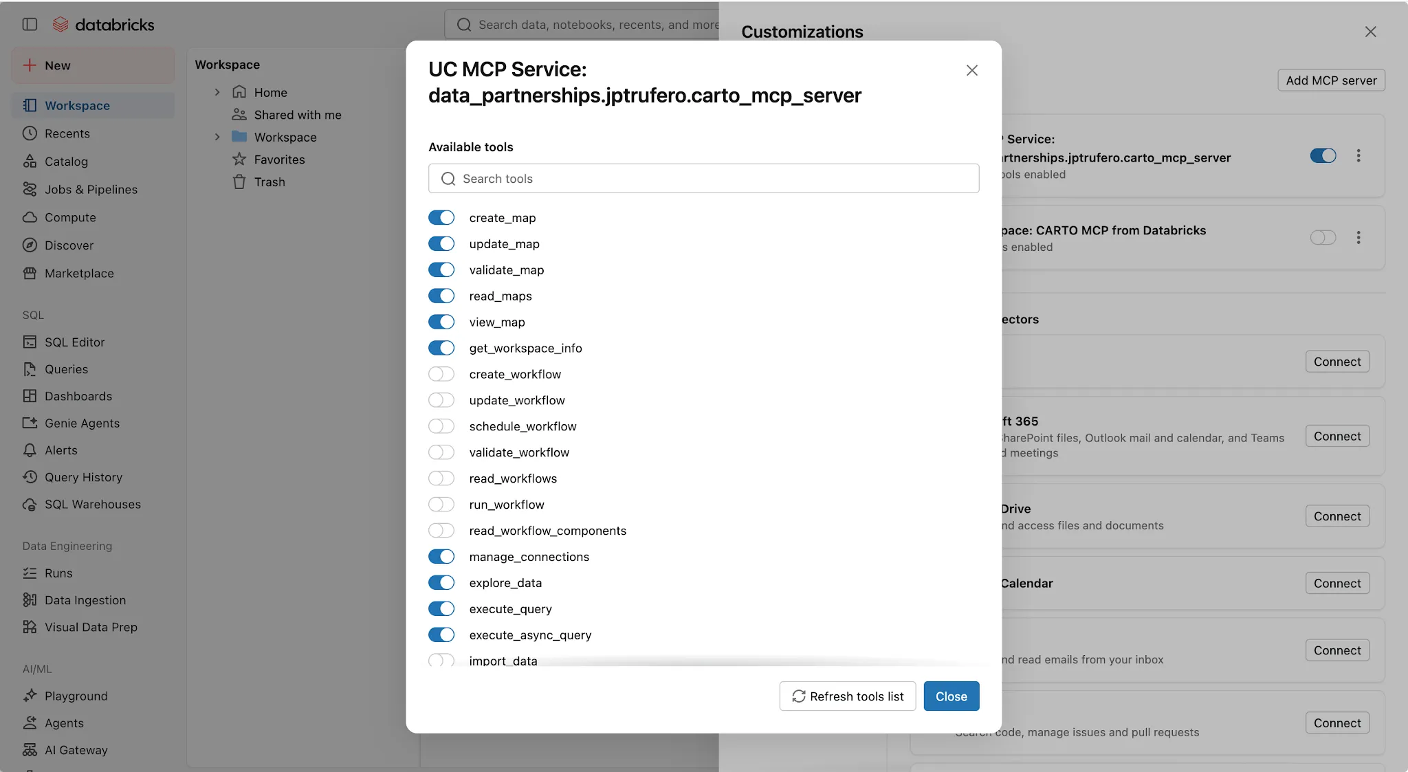 Connect the CARTO MCP Server to Databricks Genie Code