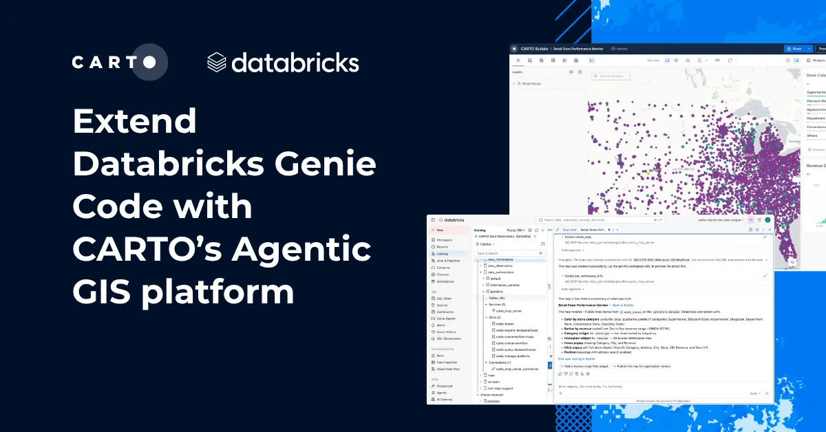 Extend Databricks Genie Code with CARTO's Agentic GIS platform