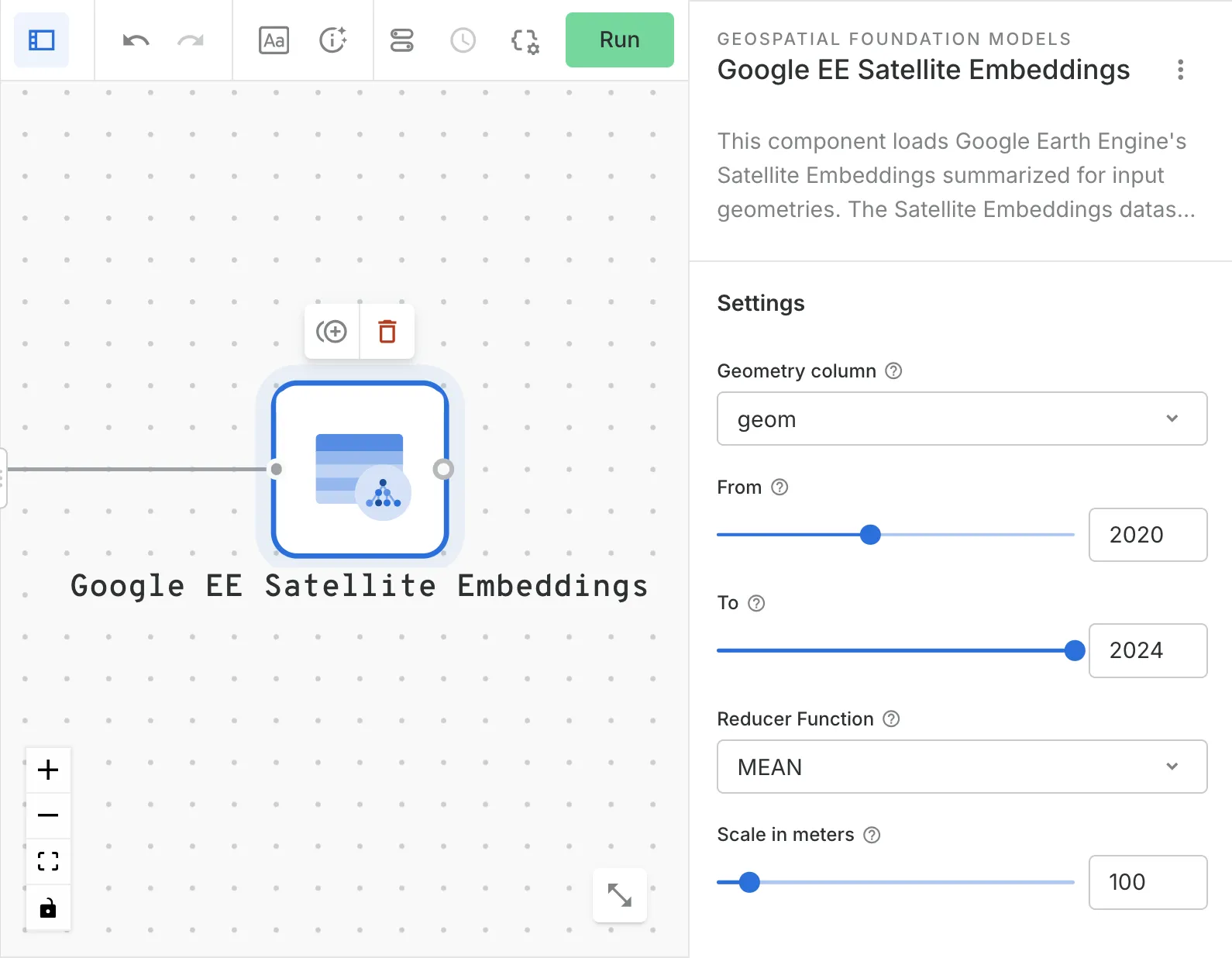 AlphaEarth Foundations in CARTO Workflows