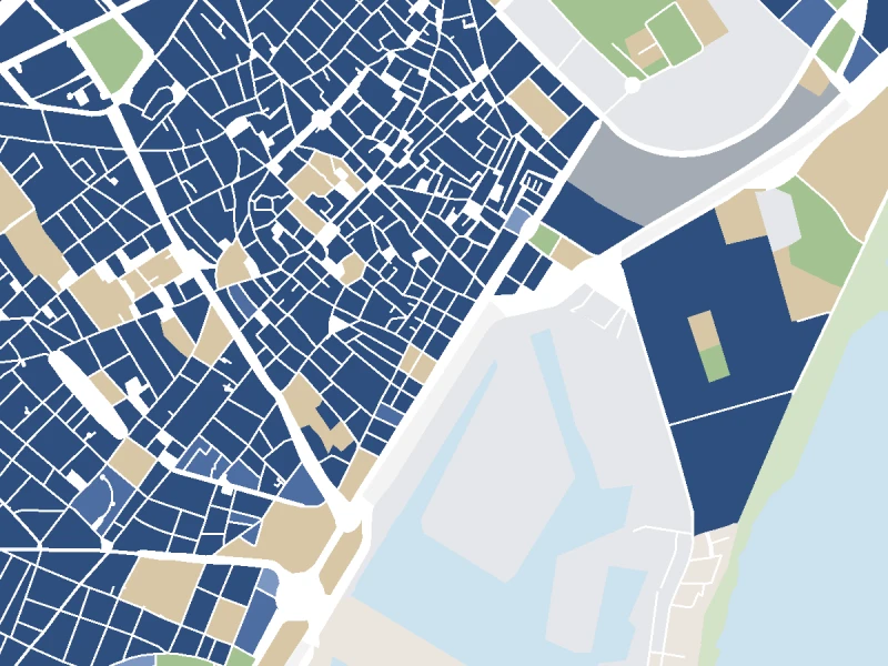 Urban Atlas land-use map of the same area of Barcelona