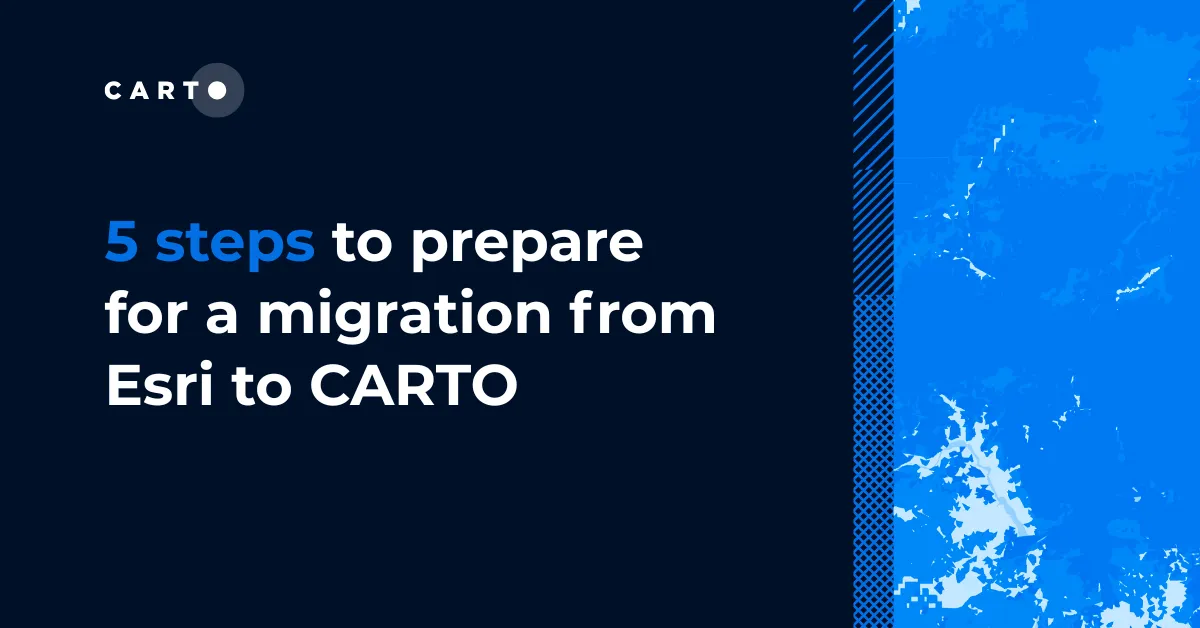 5 steps to prepare for a migration from Esri to CARTO
