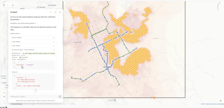 AI Agent tool traceability in CARTO Builder
