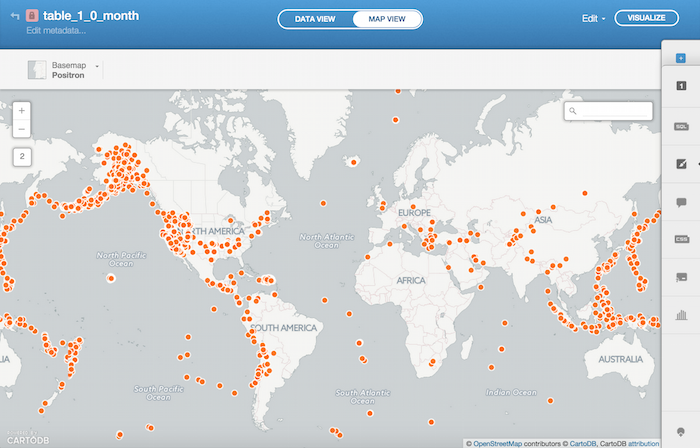 Map View after import.