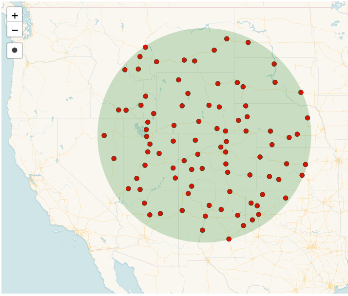 Overview filter data with a circle example