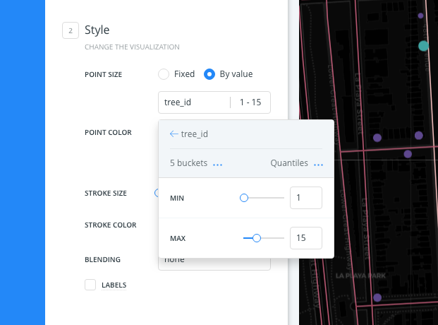 size options from style tab
