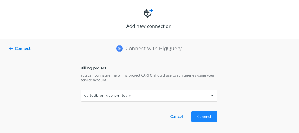 bigquery project selection
