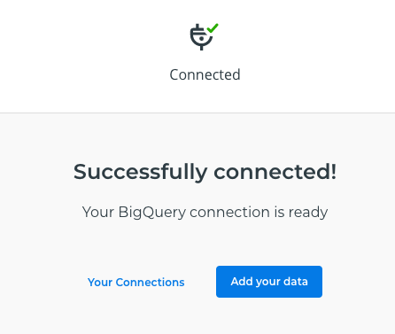bigquery successful connection
