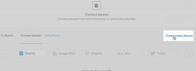 Connect Dataset_Create Empty Dataset option