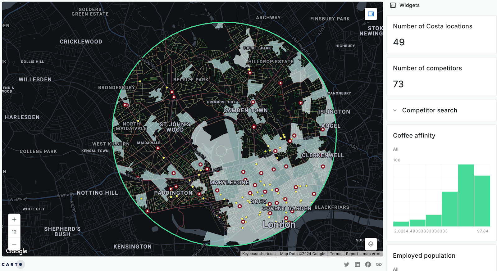 A screenshot of CARTO Builder