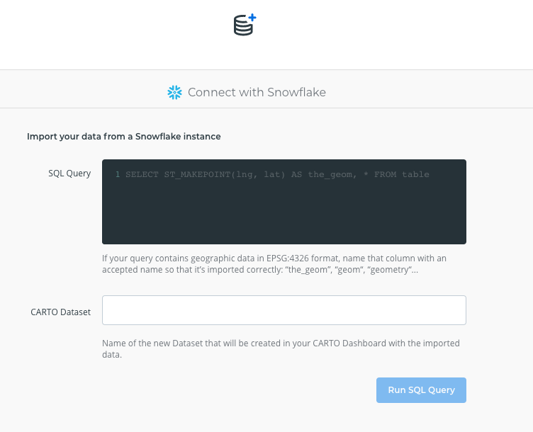 snowflake query dataset